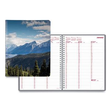 Brownline® Mountains Weekly Appointment Book, Mountains Photography, 11 X 8.5, Blue-green-black Cover, 12-month (jan To Dec): 2022 freeshipping - TVN Wholesale